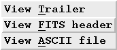 OMG View FITS header menu