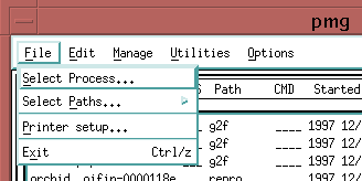 PMG File Menu: Select